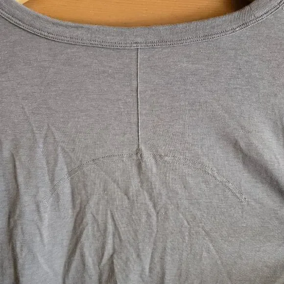 Lululemon Classic Fit Cotton Blend T-Shirt 14 Short Sleeve Boxy Top Nomad Boho - Picture 7 of 8